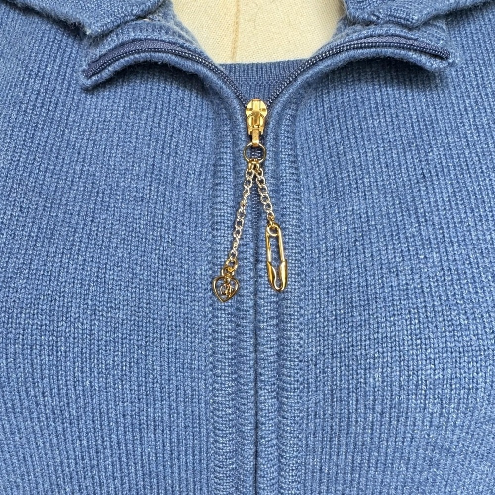 St John Cashmere 3 Piece Hoodie Jacket Tank Pants Suit Set Blue L XL Vintage - Picture 7 of 13